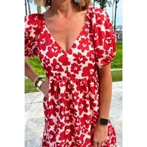 Zara | Dresses | Zara Printed Poplin Puff Sleeve Dress